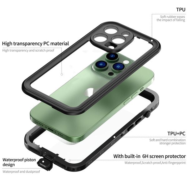Redpepper Coque imperméable Dot Plus Apple iPhone 14 Pro Max - Noir