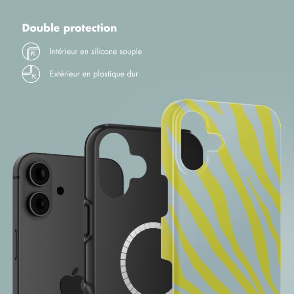 Selencia Coque arrière Vivid avec MagSafe Apple iPhone 16 - Zebra Winter Sky Titanium Yellow