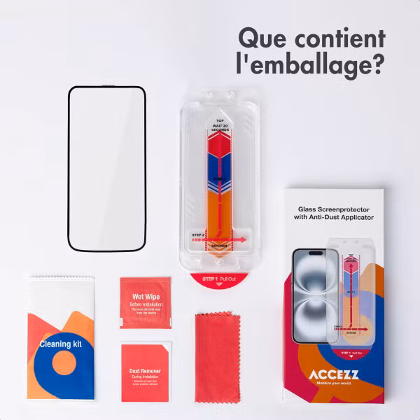 Accezz Protecteur d’écran en verre trempé + Applicateur Apple iPhone 14 Pro