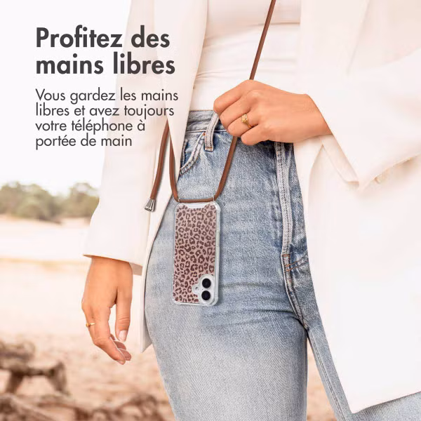 imoshion Coque Design avec cordon Apple iPhone 16 - Leopard Mood