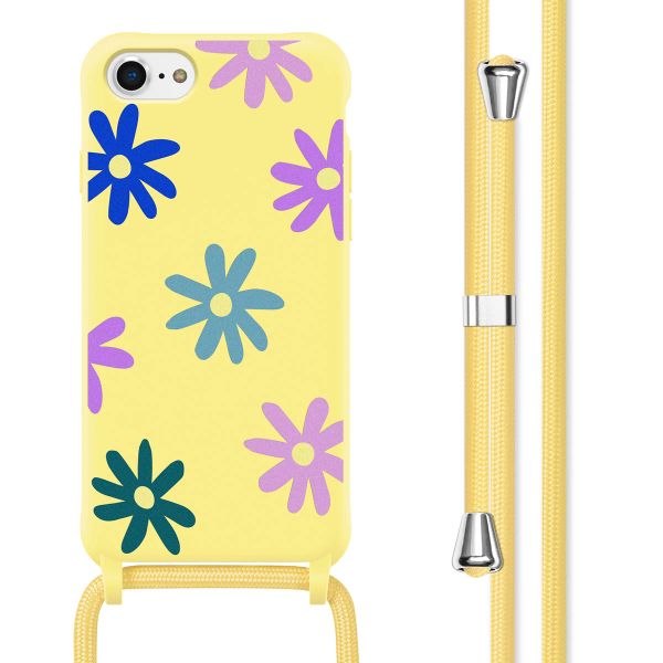 imoshion Coque design en silicone avec cordon iPhone SE (2022 / 2020) / 8 / 7 - Yellow Flower Distance