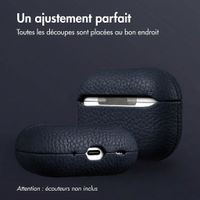 Accezz Coque en cuir véritable  Apple AirPods Pro 2 - Bleu foncé