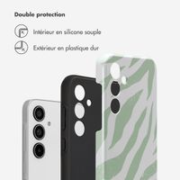 Selencia Coque arrière Vivid Tough Samsung Galaxy A35 - Colorful Zebra Sage Green