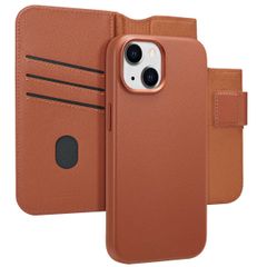 Accezz Étui de télephone portefeuille en cuir 2-en-1 avec MagSafe Apple iPhone 15 - Sienna Brown
