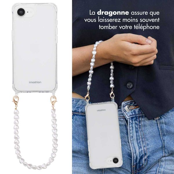 imoshion Coque avec dragonne + bracelet Apple iPhone 16e - Perles Cœurs