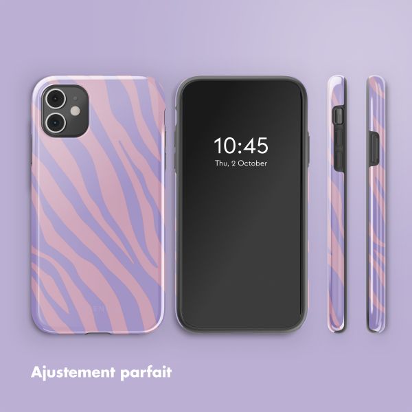 Selencia Coque arrière Vivid Tough iPhone 11 - Zebra Light Pink Lilac