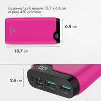 imoshion Batterie externe - 20.000 mAh - Quick Charge et Power Delivery - Rose vif