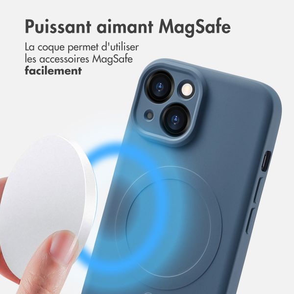 imoshion Coque Couleur avec MagSafe Apple iPhone 15 - Bleu foncé