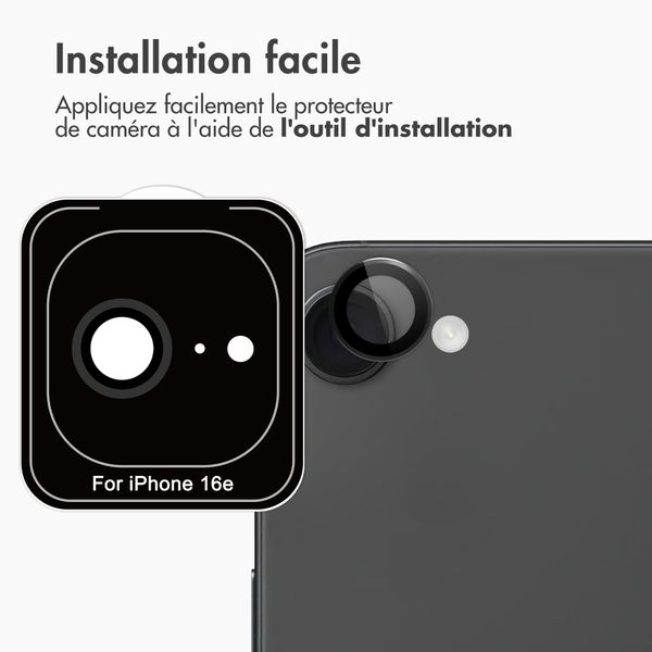imoshion Lot de 2 protections d'objectif de caméra Apple iPhone 16e - Noir