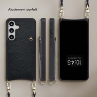 Selencia Coque de télephone Nova avec cordon et porte-cartes Samsung Galaxy S24 / S25 - Noir