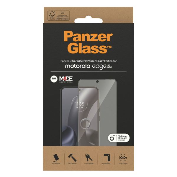 PanzerGlass Protection d'écran Ultra-Wide Fit Anti-bactérienne Motorola Edge 30 Neo