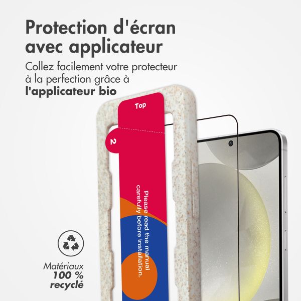 Accezz Protecteur d'écran intégral triple résistance avec applicateur Samsung Galaxy S24 - Transparent