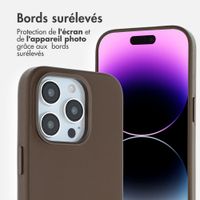 Accezz Coque arrière en cuir avec MagSafe Apple iPhone 14 Pro - Marron café