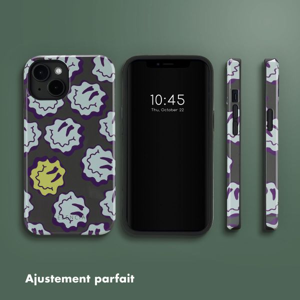 Selencia Coque arrière Vivid avec MagSafe Apple iPhone 14 - Wavy Smiley Green