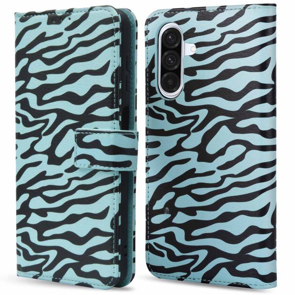 imoshion Étui de téléphone portefeuille Design Samsung Galaxy A36 - Black Blue Stripes