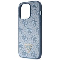 Guess Coque 4G Logo Triangle Strass iPhone 15 Pro - Bleu