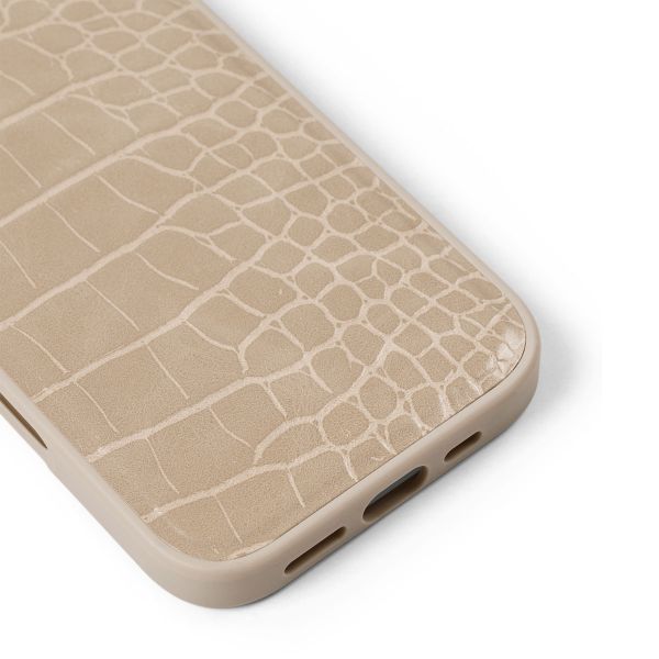 iDeal of Sweden Coque MagSafe en cuir végétalien Apple iPhone 17 - Warm Beige Croco