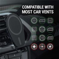Scosche Magic Mount PRO (Gen 6) Chargeur de Voiture MagSafe Sans Fil – Tableau de Bord / Grille de ventilation - Noir