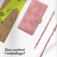 imoshion Etui de téléphone portefeuille avec cordon Samsung Galaxy S25 - Rose