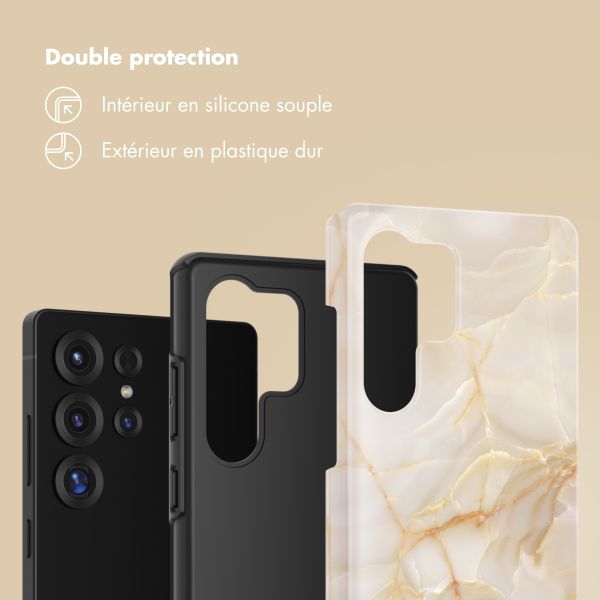 Selencia Coque arrière Vivid Samsung Galaxy S25 Ultra - Golden Beige Marble