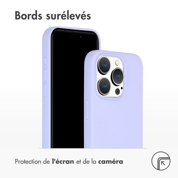 Accezz Coque Liquid Silicone avec MagSafe iPhone 15 Pro - Violet