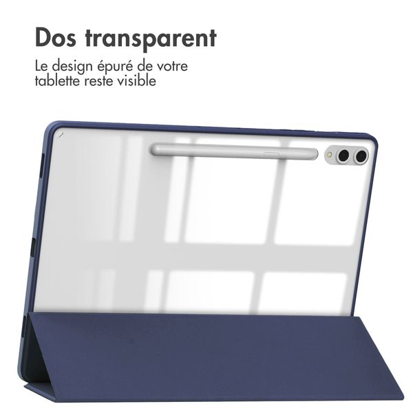 imoshion Coque tablette rigide Trifold Samsung Galaxy Tab S10 Plus / Tab S9 Plus / Tab S9 Plus FE 12.4 pouces - Bleu foncé