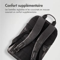 Accezz Leather Sac à dos ordinateur 16 pouces - Noir