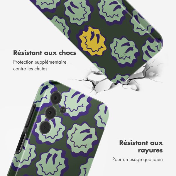 Selencia Coque arrière Vivid Samsung Galaxy A15 (5G) - Wavy Smiley Green