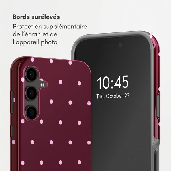 Selencia Coque arrière Vivid Samsung Galaxy S24 FE - Happy Dots Burgundy