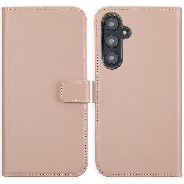 Selencia Étui de téléphone portefeuille en cuir véritable Samsung Galaxy S24 FE - Dusty Pink