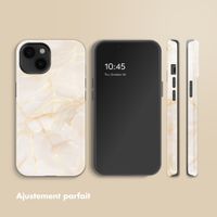 Selencia Coque arrière Vivid Apple iPhone 14 - Golden Beige Marble
