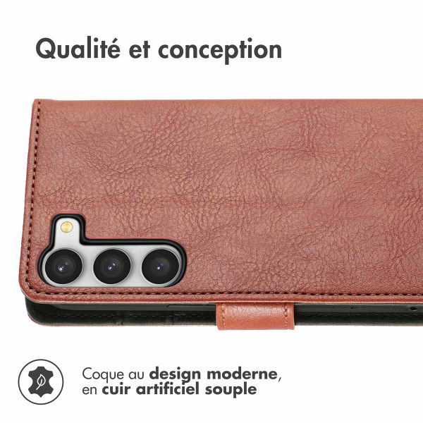 imoshion Étui de téléphone portefeuille Luxe Samsung Galaxy S23 Plus - Brun