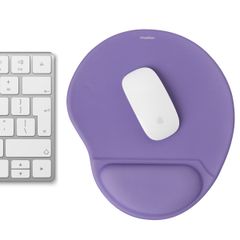 imoshion Tapis de souris ergonomique - Tapis de souris avec repose-poignet - 30 x 25 cm - Lilas