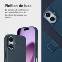 Accezz Étui de télephone portefeuille en cuir 2-en-1 avec MagSafe Apple iPhone 17 - Nightfall Blue