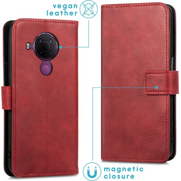 imoshion Étui de téléphone portefeuille Luxe Nokia 5.4 - Rouge