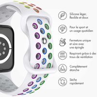 imoshion Bracelet sport⁺ Apple Watch Series 1 á 11 / SE / Ultra (44/45/46/49 mm) - Taille M/L - White Rainbow