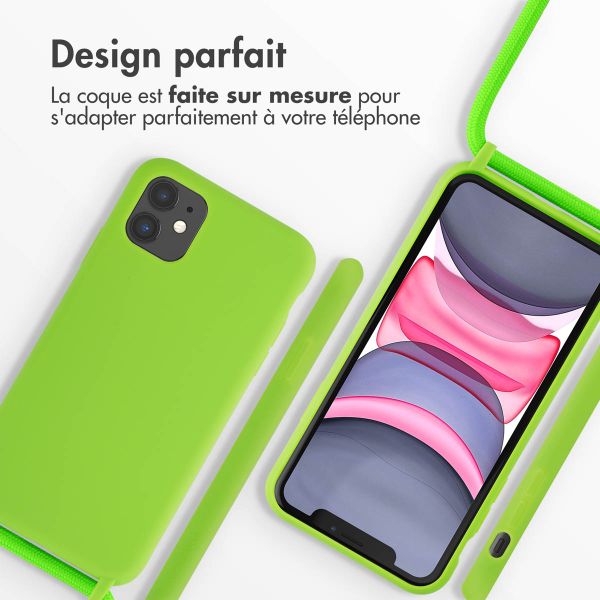 imoshion ﻿Coque en silicone avec cordon iPhone 11 - Vert Fluo