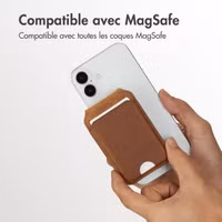 Accezz Porte-cartes MagSafe en cuir vintage avec support - Tobacco Cognac