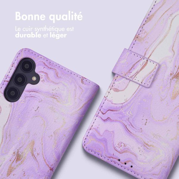 imoshion Étui de télephone portefeuille Design Samsung Galaxy A54 (5G) - Purple Marble