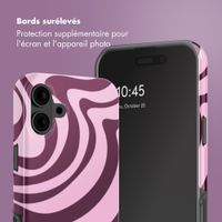 Selencia Coque arrière Vivid Apple iPhone 16 - Wavy Swirl Pink Plum