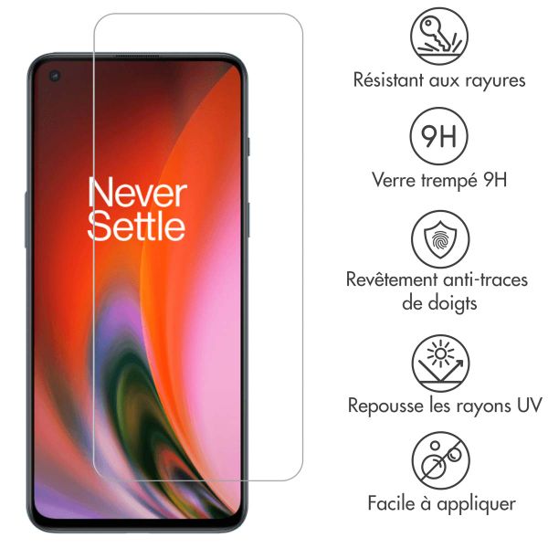 Accezz Protection d'écran en verre trempé OnePlus Nord 2