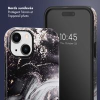 Selencia Coque arrière Vivid Tough iPhone 14 - Chic Marble Black