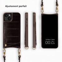 Selencia Nova coque arrière en cuir véritable avec porte-cartes Apple iPhone 14 / 13 - Dark Chocolate