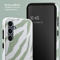 Selencia Coque arrière Vivid Samsung Galaxy S23 FE - Colorful Zebra Sage Green