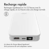 Accezz Powerbank 10 000 mAh avec câbles intégrés - Blanc