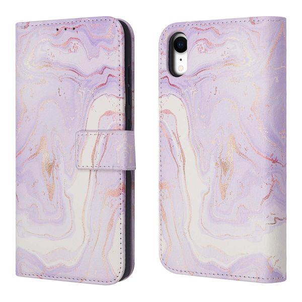 imoshion ﻿Étui de téléphone portefeuille Design iPhone Xr - Purple Marble