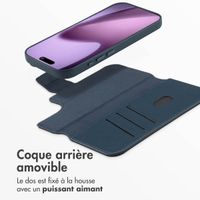 Accezz Étui de télephone portefeuille en cuir 2-en-1 avec MagSafe Apple iPhone 17 - Nightfall Blue
