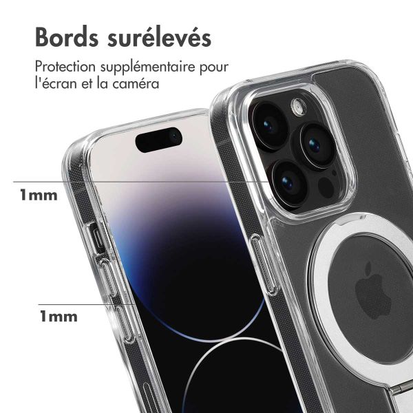 Accezz Coque Ring Stand avec MagSafe iPhone 14 Pro - Transparent