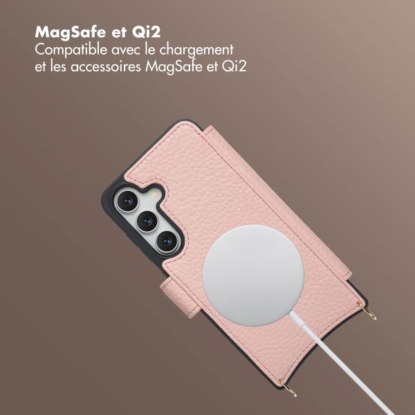 Selencia Étui Riva avec MagSafe et cordon de téléphone Samsung Galaxy S24 / S25 - Old Pink