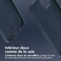 Accezz Coque arrière en cuir avec MagSafe iPhone 15 - Nightfall Blue